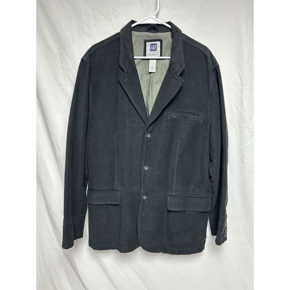 GAP Black Cotton Blazer Chore Barn Jacket Size XL Casual Workwear Y2K VTG 2004